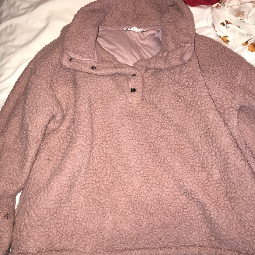 sherpa pull over/ sweatshirt